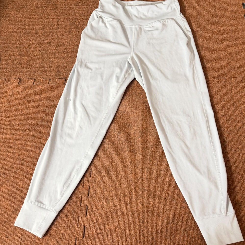 Under Armour Meridian Joggers Womens Medium Light Blue High Rise Fitted Pants B+
